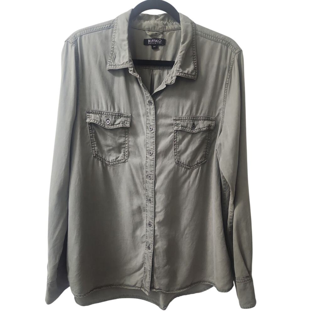 Buffalo David Bitton Button Down Large 100% Lyocell Size Large